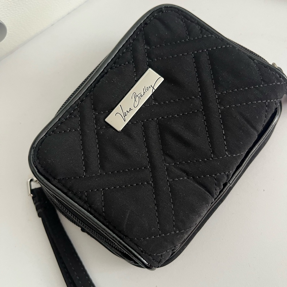 Vera Bradley Black Quilted Wristlet/Crossbody